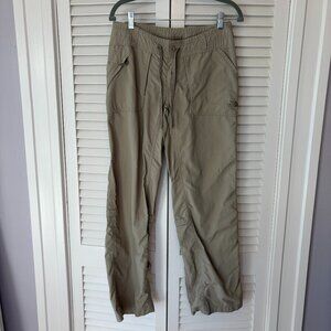 The North Face women's hiking pants 6 khaki drawstring straight leg utility